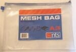 Mesh bags A3 Assorted  colour zip Pack 12