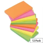 75 x 125mm Fluorescent post it pack 12