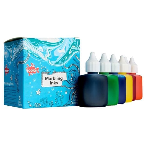 Marbling Ink 6 bottles assorted colours