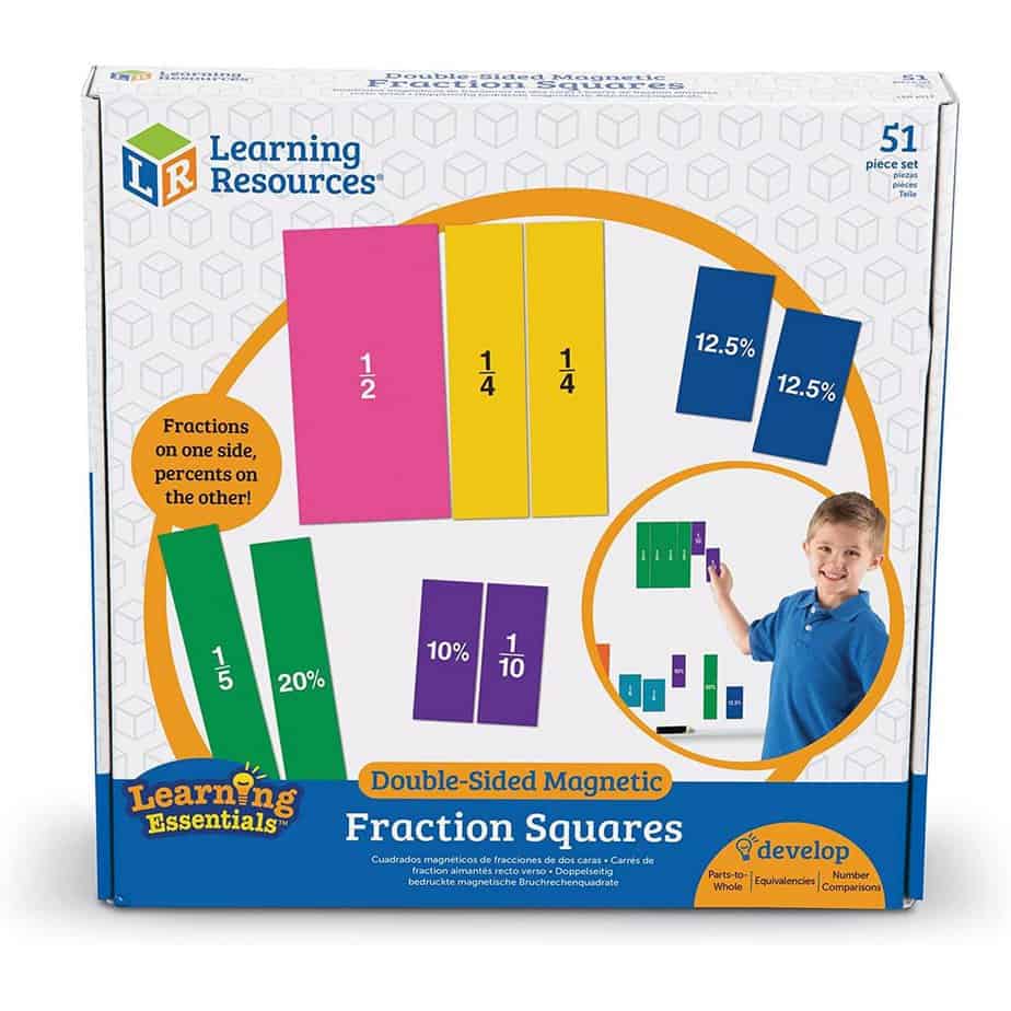 LER16174 LER1617 Double-Sided Magnetic Demo Rainbow Fraction Squares - Image 1