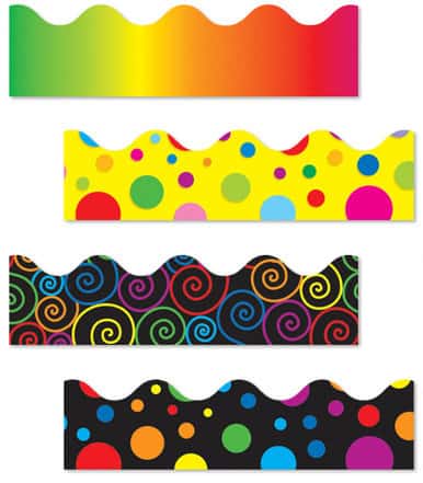 144031__06211 Variety Variety scalloped 4 Pack Bulletin Board Border Set - Image 1