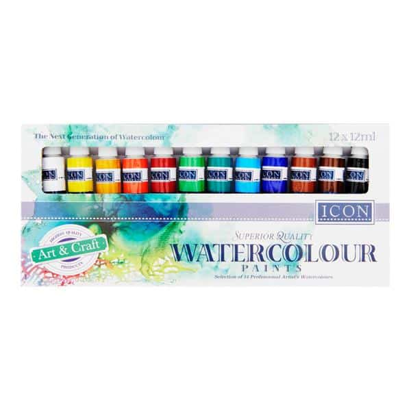 Icon Box 12x12ml Watercolour Paints