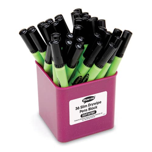 Show-me Black whiteboard pens tub 36