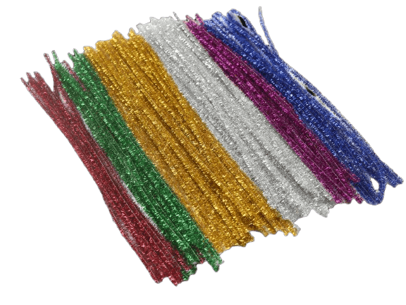 a365aaecc56a988c0d388e923b550b96d42a3b65 12" Pipe Cleaners Glitter/ Tinsel 100 piece - Image 1