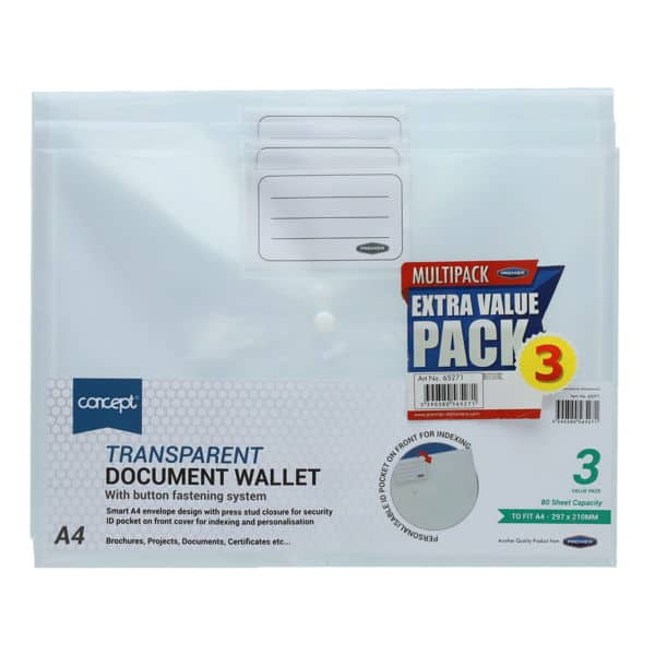 IMG_6493 A4 Clear Button wallet pack 5 - Image 1