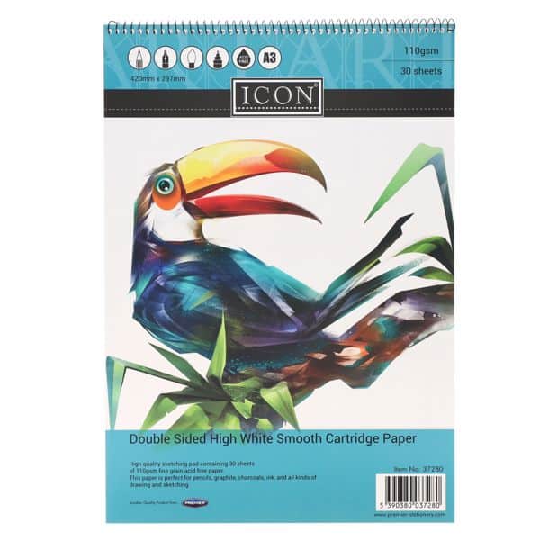 A3 100gsm Spiral Sketch Pad 30 Sheets