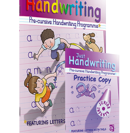 9781908507136 Just Handwriting PRE-CURSIVE - Junior Infants (incl Free Practice Copy) Educate