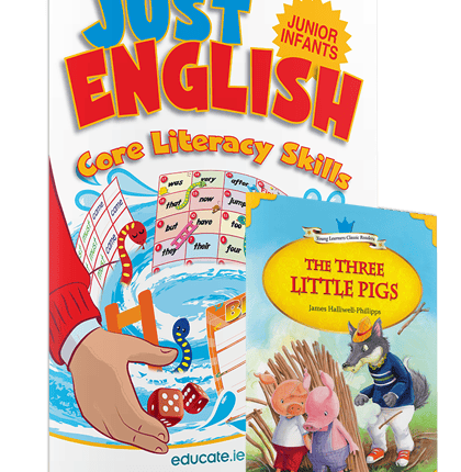 9781910936689 Just English Junior Infants + FREE novel The Three Little Pigs Educate