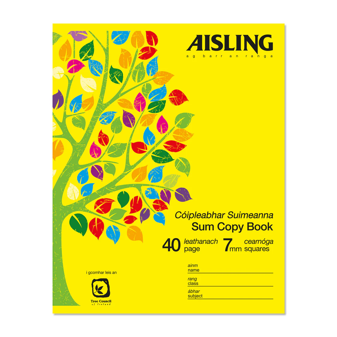 ASX3-Aisling-Sum-Copy-Book-20x16-40PG-10PK-C3-Cover_2000 AISLING 40PG SUM COPYBOOK 7MM (ASX3/C3) - Image 1