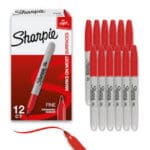 Sharpie Permanent Marker Fine Red (Pack of 12)