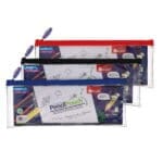 Transparent Pencil Case 330x125mm - 3 Asst