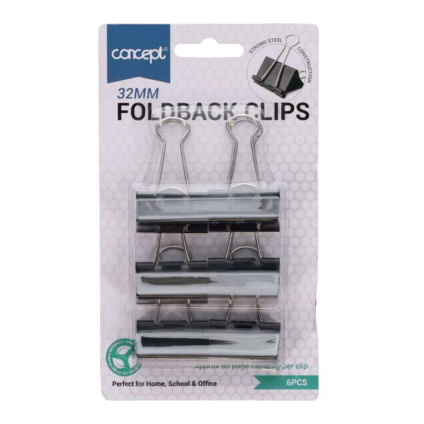 W2157047-600_600.jpg Pkt.6 32mm Foldback Clips - Image 1