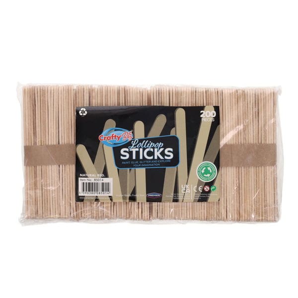 W2185014-600_600 Bag 200 Lollipop Sticks - Natural - Image 1